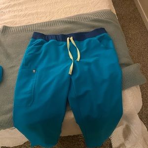 Figs - Kade Cargo Scrub Pants - Teal - Large/Tall